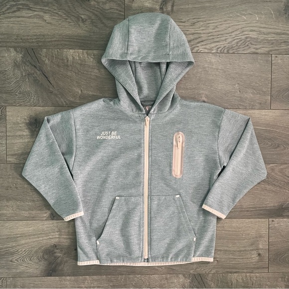 ZARA Just Be Wonderful Gray Full Zip Size 8 Girls Hoodie - Picture 1 of 9